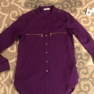 Calvin Klein Purple Button-Up Shirt
